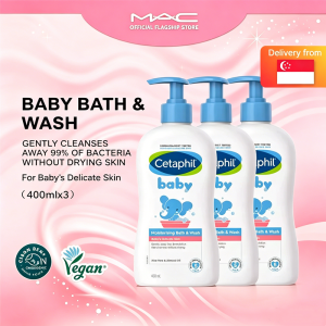 🌙 【3pcs】CETAPHIL Cetaphil Childrens Shampoo and Baby Shower Gel 400ml-EX:2027.02