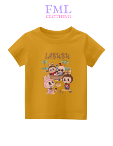 Kaos Anak-Anak Gambar Labubu Beach Viral (usia 2-10 Tahun) Katun PE