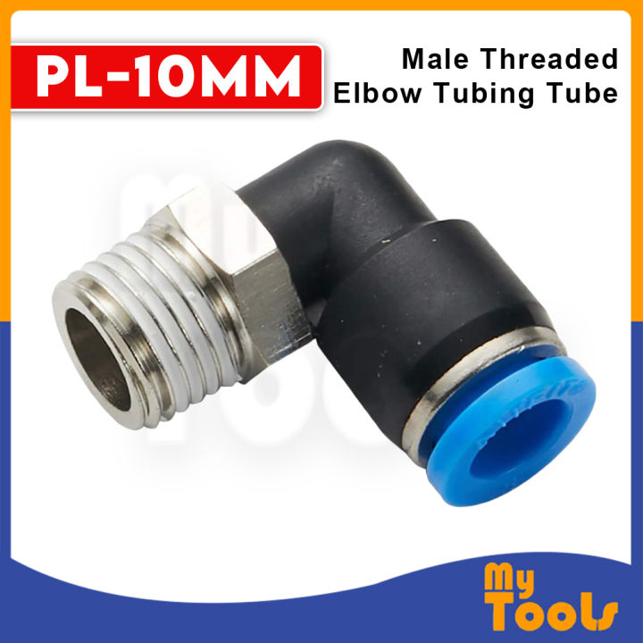 20-Pack Pneumatic Push-In Fittings - 3/8" OD Tube (10mm) X 1/4" NPT Male Elbow Connectors