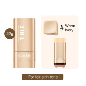 Ellen Ella 2-in-1 Sweatproof Foundation Stick | Full Coverage + Oil Control | 22g Makeup for All-Day Wear ellen ella
