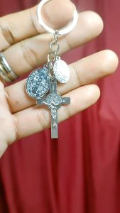 St. Benedict Exorcism Crucifix Silver Medals with Medallia Milagrosa for Holders
