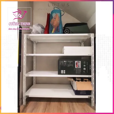 Kệ Sắt V Lỗ Đa Năng 345 tầng Dài 07m x Rộng 05m x Cao 1m-12m-15m-2m Màu TRẮNG - ĐEN lắp ghép đa năng