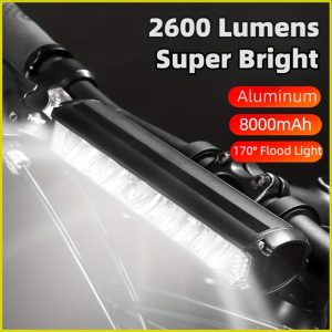 BARU Lampu Sepeda Cas Super Terang Waterproof Rechargeable 8000mAh 2600 Lumens - EOS640
