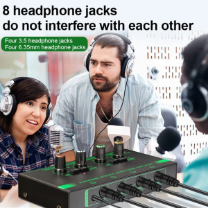 4/6 kênh tai nghe stereo khuếch đại 4x3.5mm4x6.35mm cổng đầu ra kim loại Bộ khuếch đại tín hiệu nhiều đầu ra