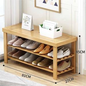 60/80cm shoe changing bench bamboo shoe stool can sit-type shoe rack