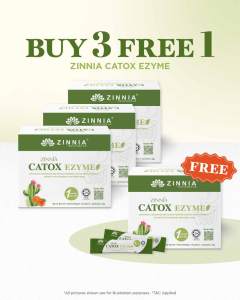 Zinnia Catox Ezyme【SPECIAL PROMO 3+1*】- 3 Bxs x 14 Sac (+ Gift CTX14* Sac)