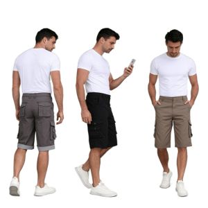 ZITY Heavy Duty Cargo Shorts Men Cotton Work - Multi Pocket for Construction Gardening Outdoor Job Site S-5XL