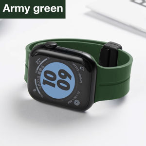 Sanptoch Liquid Silicone iWatch Strap Compatible For Apple Watch 38mm 40mm 41mm 42mm 44mm 45mm 46mm 49mm Sport Magnetic Lock Band For iWatch Series 10 9 8 7 6 5 4 SE Ultra2 Skin-friendly Loop Bracelet