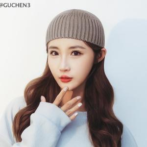 GUCHEN3🦋 Đường phố rắn màu dệt kim cap brimless ấm cổ điển Dome hat đàn hồi ngoài trời dưa Beanie cap
