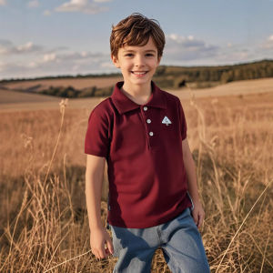 2-16 Years Casual Kids T-shirt Boys polo shirt Parent-child outfit banquet wear Comfortable and Lively 100% Cotton Ready Stock