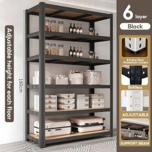 Modern Boltless Steel Rack Shelves Racks 5 layer Steel Rack Home Storage Shelves Rack Organizer for Store Bearing 450KG铁架 置物架