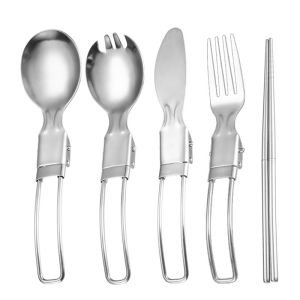 Ginca Camping Eating Utensils SetUtensil Set Detachable Pocket Wilderness Tool Practical Tableware For Travel Hiking Wilderness