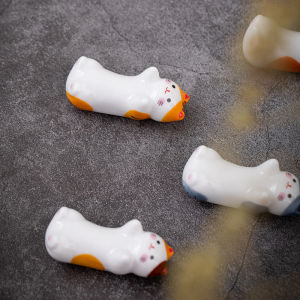 LEI Cute Ceramic Japanese Rich Cat Lucky Cat Groceries Crafts Kittens Ceramic Chopstick Racks Household Trinkets Kittens