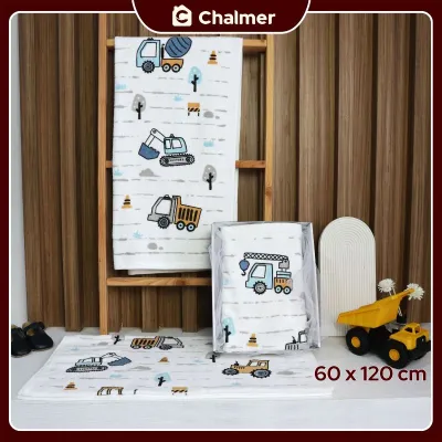 Handuk Bayi Chalmer Ukuran 60 x 120 cm Handuk Bayi Lembut Print Anak Karakter A