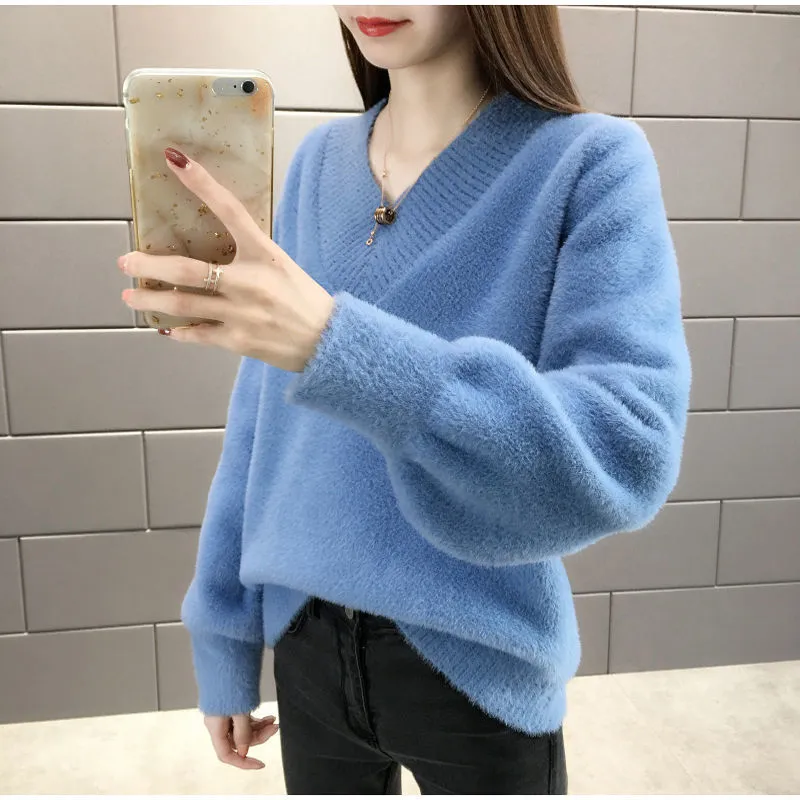 Sweater with outlet faux blouse