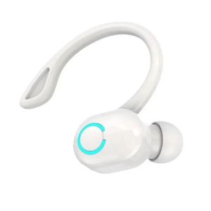 KEBETEME Wireless Ear Hook Earphone Single Mini Handsfree Headphone HIFI Bass Noise Cancelling Sport Headset with Mic for Cell Smartphone