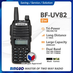 Baofeng UV82 Walkie Talkie Real 8W High Power Two Way Radio Dual Band UHF/VHF 10km Long Range Portable Handheld Radio COD