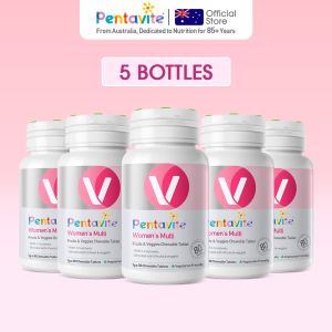 【Amelias Choice】Pentavite Womens Multi Fruits & Veggies Chewable 30 Tablets 23 Nutrients + 9 Superfoods for Glow Energy & Hormone Balance Multivitamin Wanita Pentavite Perisa Buah & Sayur untuk Tenaga Kulit Berseri & Keseimbangan Hormon