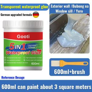 ❤1000G with brush ❤Super Waterproof Glue Sealant Transparent Water Proof Glue Sealant Water Proofing Seala Repair Bubong Cement Wall Tile Plywood Roof Cracks Concrete Watertight Waterproof Paint Without Leakage