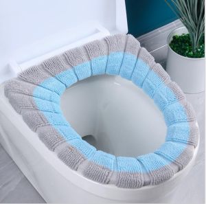 Toilet Seat Cushion Waterproof Washable Soft Fleece Seat Cover Warm Seat Cover Cushion for Bathroom Toilet Lid Cover Home Bathroom Accessories Washable Toilet Seat Cover