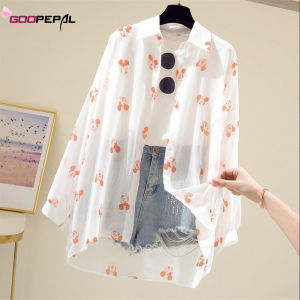 Goopepal Women Shirt Loose Long-sleeved Chiffon Ultra-thin Sun Protection Clothing Ladies All-match Cardigan Jacket Jacketsunshade UV Casual