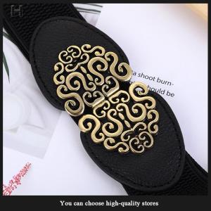 Hayating Korean Ladies Decorated Elastic Wide Belt Buckle Dress Sweater Waist Belt