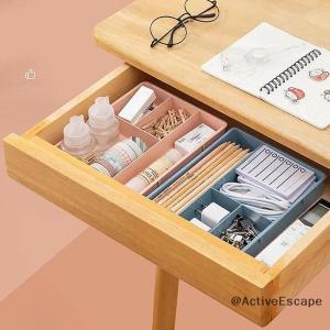 ActiveEscape Desk Drawer Organizer Stackable Multi-cell Desktop Storage Bin Tray Multi-Purpose Divider Container for Household Office Home