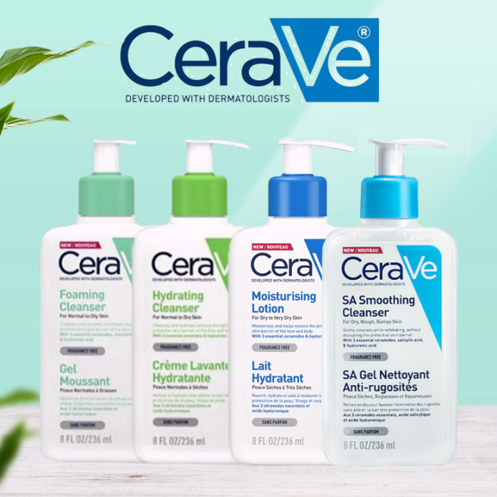 Cerave Foaming Cleanser L Hydrating Renewing Sa  Moisturizing Lotion 