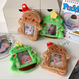 W10 INS Korean Cartoon Christmas Tree Plush 3-Inch Card Holder Cute Little Bear Idol Photo Storage Card Holder Girl Pendant Card Bag