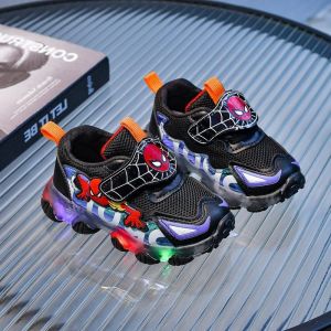 SH2154 Sepatu Lampu Anak Sneakers Anak Import 21-30 Sepatu Spiderman Anak 1-5Tahun