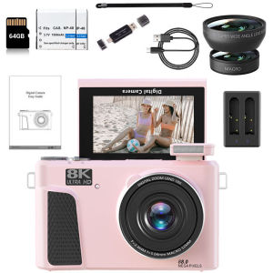 VETXI-30 8K digital camera for photography -88MP WiFi video recording camera equipped with a 3.0-inch 180 ° flip camera