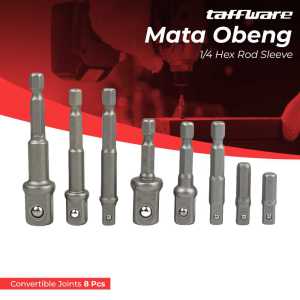8 PCS MATA OBENG 1/4 HEX ROD SLEEVE CONVERTIBLE JOINTS / MATA BOR EXTENSI SET MATA BOR HEX ADAPTOR SOKET BOR LISTRIK 8 PCS