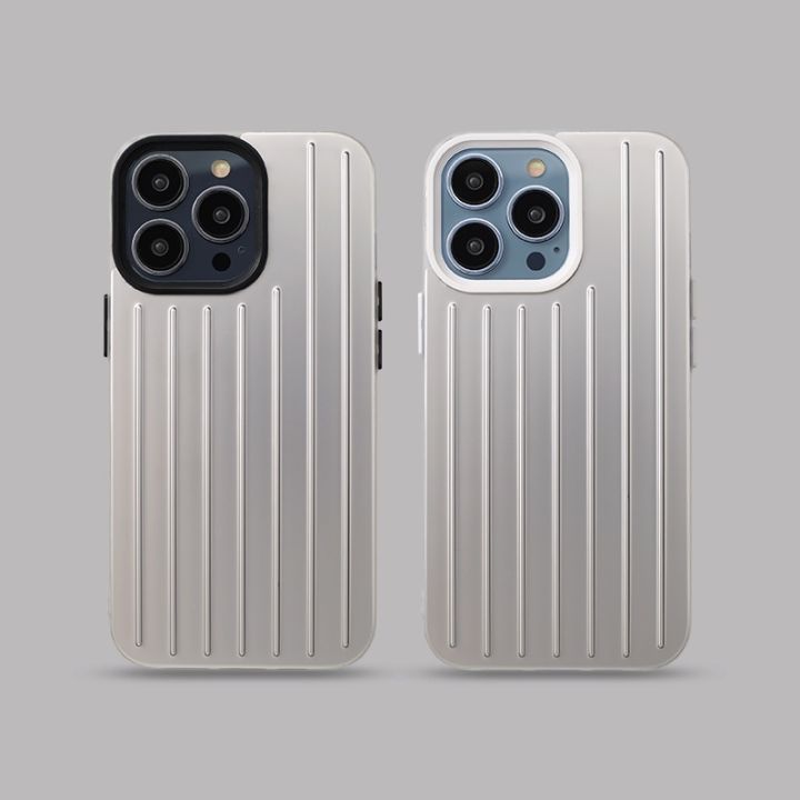 ♤❉❐ 【Hard Case】 Solid Color Silver Texture Stripe Luggage