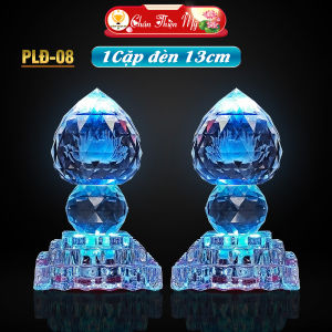 Đèn Pha Lê Đào Led 7 Màu CHÂN THIỆN MỸ Vật Phẩm Trang Trí Bàn Thờ Phòng Thờ PLD-08