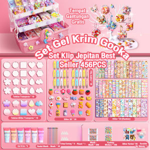 Babycolor 400pcs DIY Gantungan Kunci Akrilik Set Kartu Stiker Kartun Guka Stiker Set DIY Keychain Set Lucu Mainan Anak Perempuan