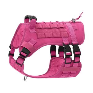 Large Dog Tactical Vest Harness No Pull Design Molle Webbing Outdoor Hiking Training Adjustable OxfordHarness