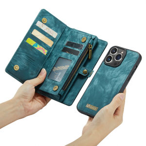 For Samsung Galaxy S25Edge S25 S25Plus S25Ultra S25FE Cases Luxury Retro PU Leather Card Holders Phone Cases Large Capacity Detachable Zipper Wallet Casing Cover