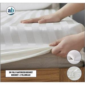 M&A ONLINE SHOP | HOTEL QUALITY 3IN1 FULLY GARTERIZED PLAIN WHITE BEDSHEET WITH TWO PILLOW CASE -  CANADIAN COTTON