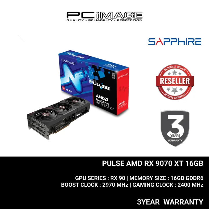 SAPPHIRE PULSE AMD RADEON RX 9070 XT / AMD RADEON RX 9070 GAMING 16GB GDDR6 GPU GRAPHIC CARD 3YR WARRANTY