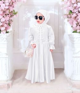 Gamis nagita kids (3-11 tahun) Gamis anak perempuan / Gaun pesta anak perempuan / Dress anak perempuan tilemutiara Mewah Muslim