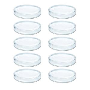 10Pcs Glass Culture Dishes Petri Dishes High Borosilicate for Cell Culture Bioresearch Sterile Petri Dish 60 75 90 100mm