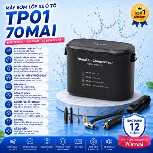 Máy Bơm Lốp Xe Ô Tô 70mai TP01 – Bơm Lốp Mini Cầm Tay Bơm Hơi Điện Tử Tự Động