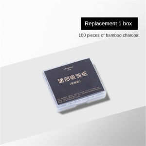 DazHom 【Local Delivery】Hongshang 100/300 Pcs Oil Control Paper With Case Mirror And Powder Puff Face Blotting Paper Bamboo Charcoal Face Oil Blotting Sheets For Men Women Portable Refreshing Facial Oil-absorbing Paper