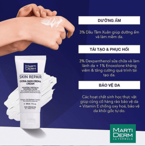 HÀNG NHẬP KHẨU - Kem Dưỡng Ẩm B5 MartiDerm Skin Repair Cicra Vass Cream Giảm Kích Ứng Tái Tạo Phục Hồi Da Tổn Thương Nhạy Cảm Mờ Thâm Chống Lão Hoá - DuocmyphamDrAn