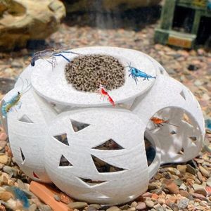 LKMART Irregular Porous Shrimp Small Cave Plastic White Betta Fish Cave Creative Decorative Fish Shelter Cave For Aquarium Aquatic