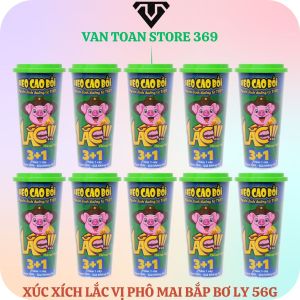 Xúc xích HEO CAO BỒI lắc hương vị phô mai bắp bơ ly 56g