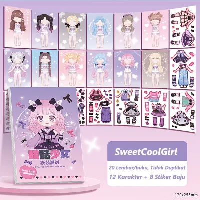 Buku Stiker DIY Stiker Dress Up Book Buku Sticker DIY Jadul Lucu Sticker Dress Up Book