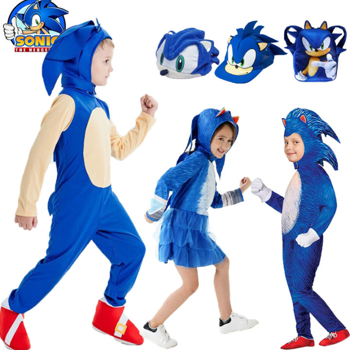 Anime Sonic the Hedgehog Costume For Kids Cartoon Game Prop