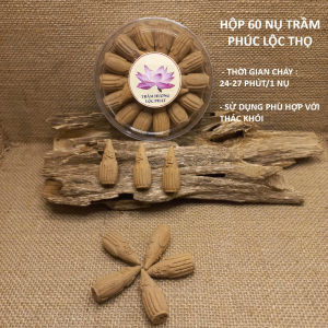 Nụ Trầm Hương Cao Cấp Hình Búp Sen Khắc Chữ Phúc Lộc Thọ Sử Dụng Cho Thờ Cúng Xông Nhà Làm Từ Nguyên Liệu Thiên Nhiên Không Hóa Chất