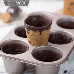 CHEFMADE 6-Cavity Non-Stick Deep Muffin Pan Cupcake Bread Baking Tray Bakeware WK9845